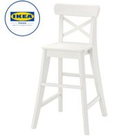 IKEA OMMJÄNGE Stuhl lasiert/blau  50594678