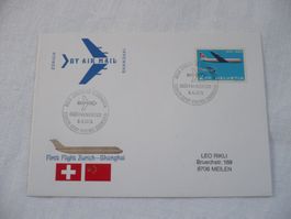 1975 Eröffnungsflug Zürich - Genève - Peking - Shanghai