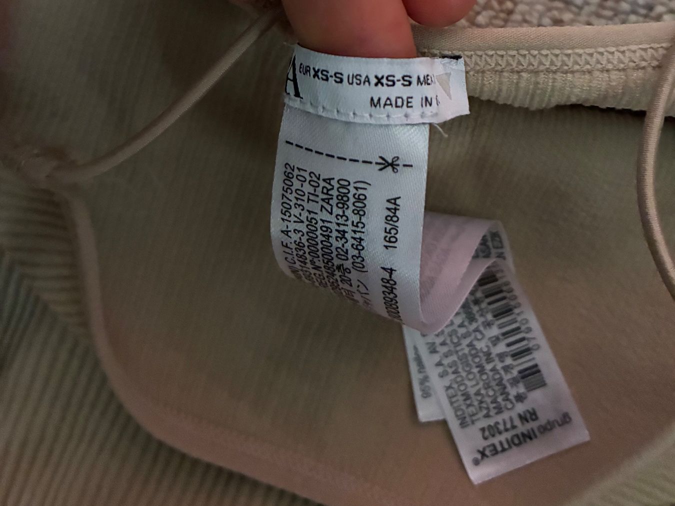 Zara Tops: Rippstoff Top nude Grösse XS-S – Gebraucht aus Bättwil von tre_tj9g 4