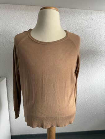 ZARA Feiner, hellbrauner Strickpullover für den Übergang, XL