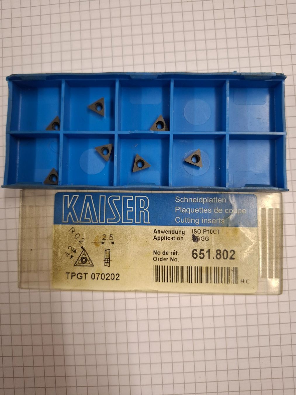 Kaiser Tutti gli attrezzi: Schneidplatten TPGT 070202 KAISER 651.802 P10CT – Usato da Steinach venduto da Gauto