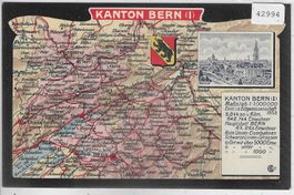 Landkarte Kanton Bern - Litho