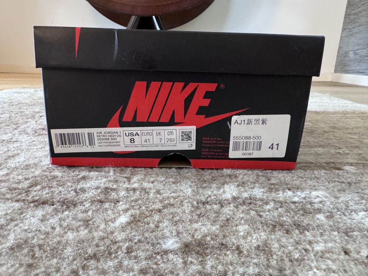 Jordan Scarpe da uomo: Baskets Jordan 1 violettes avec boîte, taille 41, parfaites  – Usato da satigny venduto da tri_kp2c 1