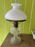 Vintage Glas-Öllampe mit Docht