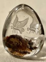 Pendentif cristal de roche sculpté de papillons