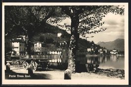 AK Ponte Tresa, Quai mit Karren, 1927