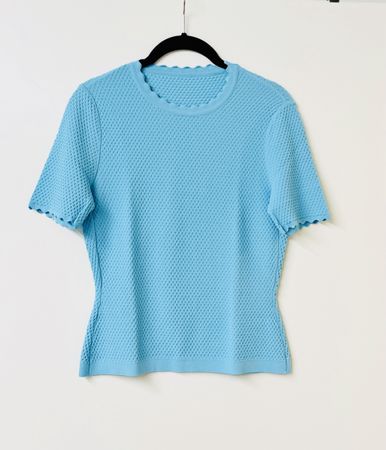 Marc Cain T-Shirt mit Strukturmotiv in Hellblau G.34 (1)