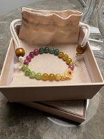 Buntes Turmalin-Jadeblüten Armband