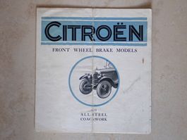 Citroen Front Wheel Brake Models - Prospekt GB ca 1926 -A004