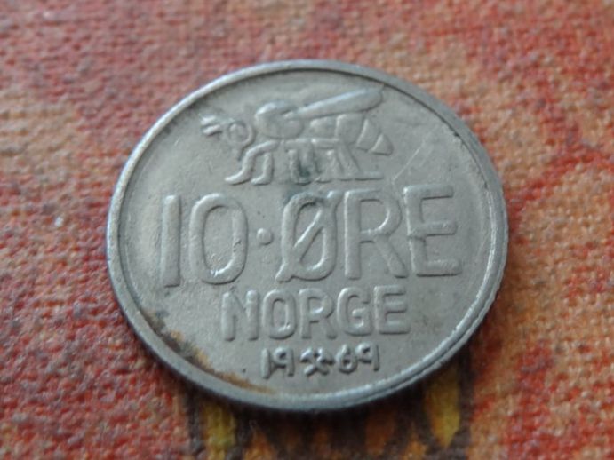 Alle Münzen: NORVEGE  10  ORE  1969 – Gebraucht aus Romanel-sur-Lausanne von Swift13