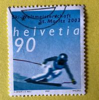 Nr.1068 GESTEMPELT Skirennfahrer 2002  Siehe Original Fotos.