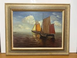 Vintage Ölgemälde, signiert Paul Stöckli (?)  1957