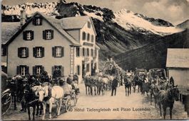 AK, Tiefengletsch, Postkutsche, Kt Uri