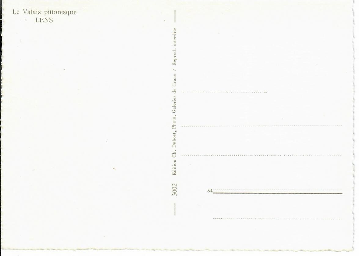 Cartoline postali: Le Valais pittoresque - Lens – Usato da Hochdorf venduto da Ziegel-16 1