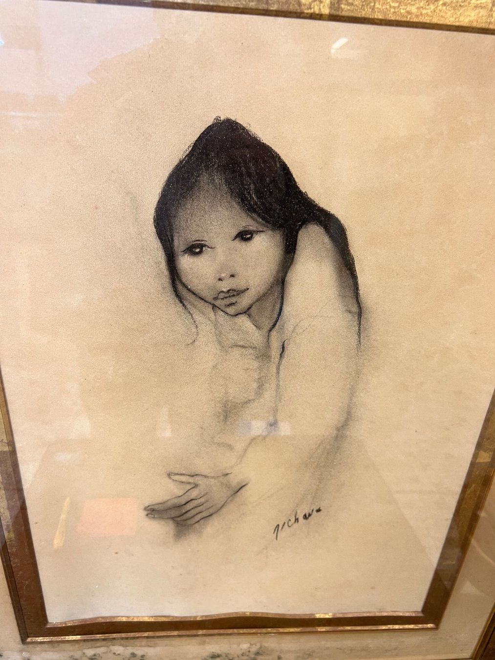 Dipinti: TABLEAU PORTRAIT ASIATIQUE SIGNÉ – Usato da Genève venduto da Qanil77 1