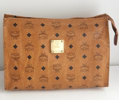 Mcm Nécessaire Poche Toilette Medium Heritage Cognac Canvas