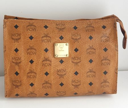 Mcm Nécessaire Poche Toilette Medium Heritage Cognac Canvas