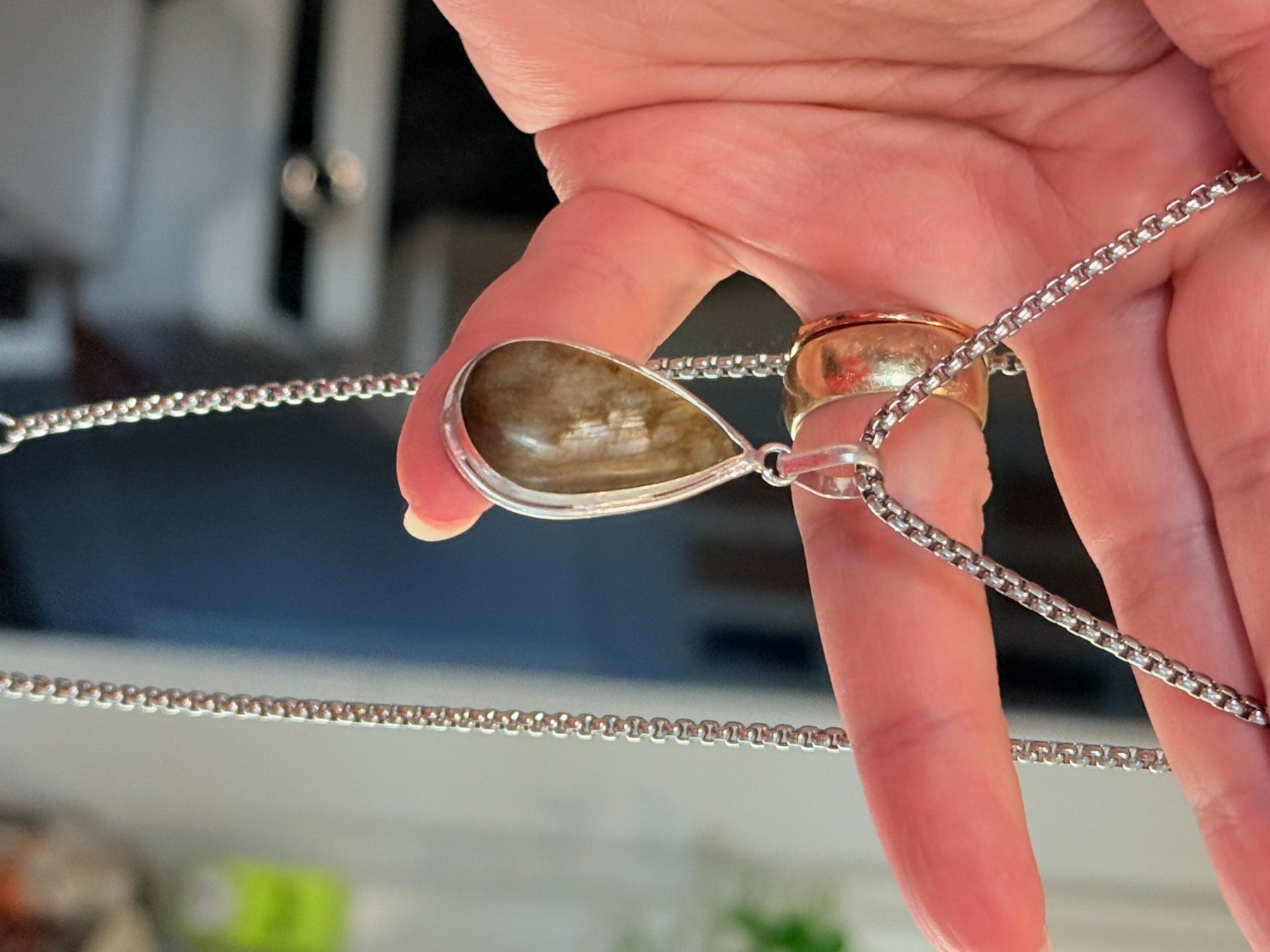 Catenine: Collier élégant avec Labradorite véritable, neuf! – Nuovo e nell'imballaggio originale da Genève venduto da AGBERG 7