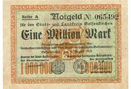 Gelsenkirchen 1 Mil.Mark ReiheA 09.08.1923 VZ+-VZ++