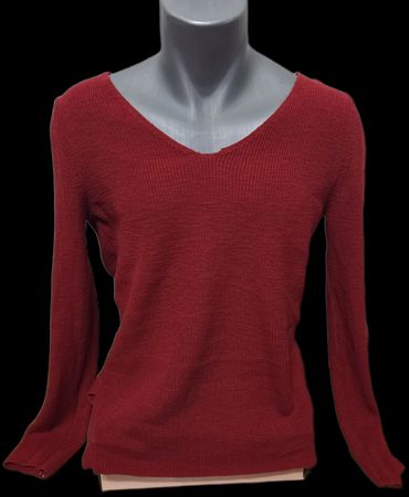 Street One Roter Strickpullover mit V-Ausschnitt Gr.38