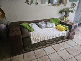 Original Bali Lounge aus Holz und Rattan
