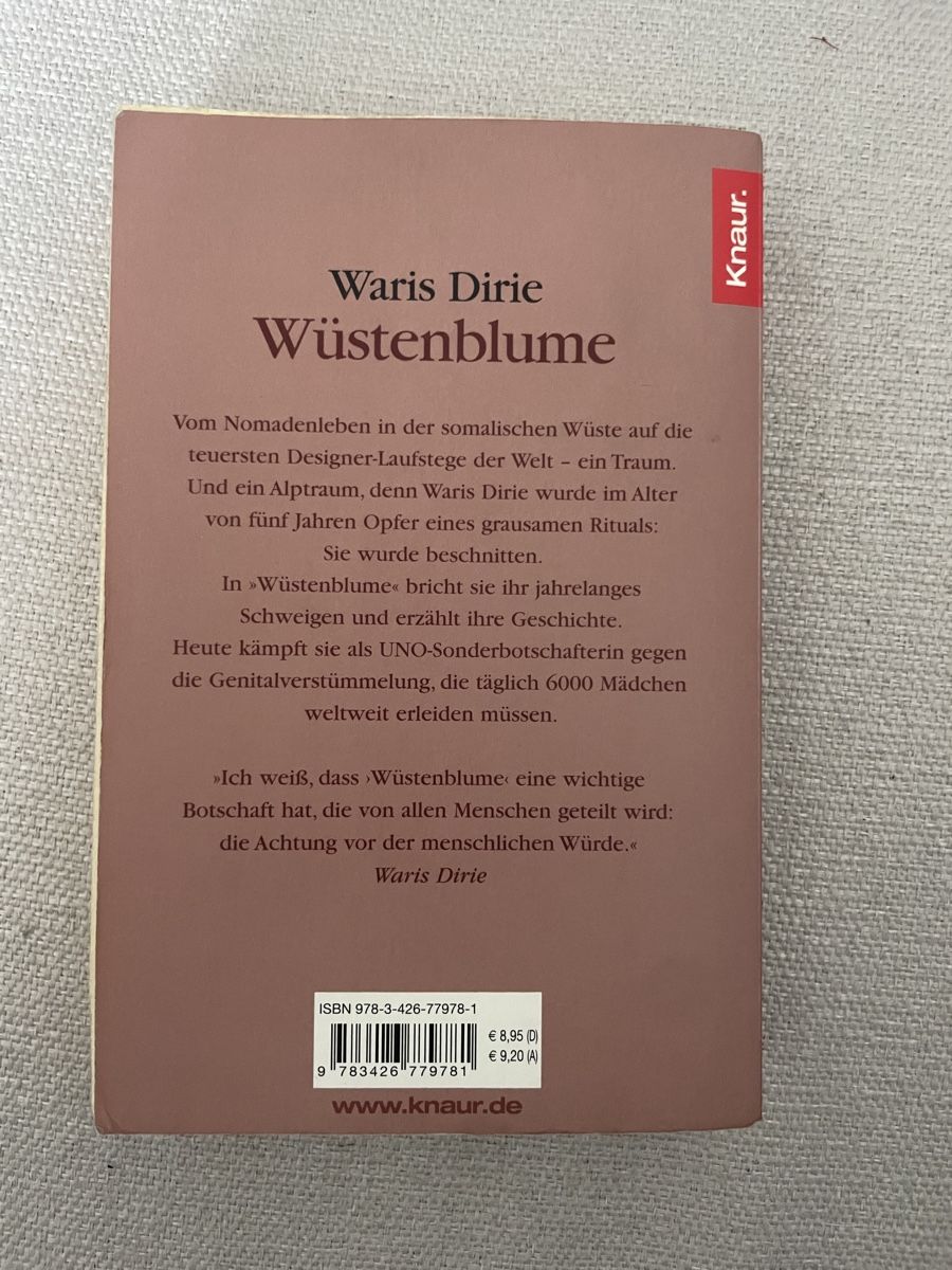 Libri: Waris Dirie "Wüstenblume" Taschenbuch – Usato da Einsiedeln venduto da loubi02 1