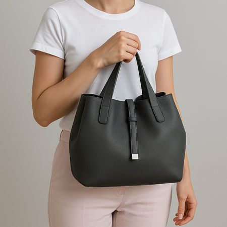 Echtleder Handtasche Anthrazit