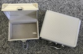 2 Kosmetikkoffer Silber mit Spiegel,, Top!