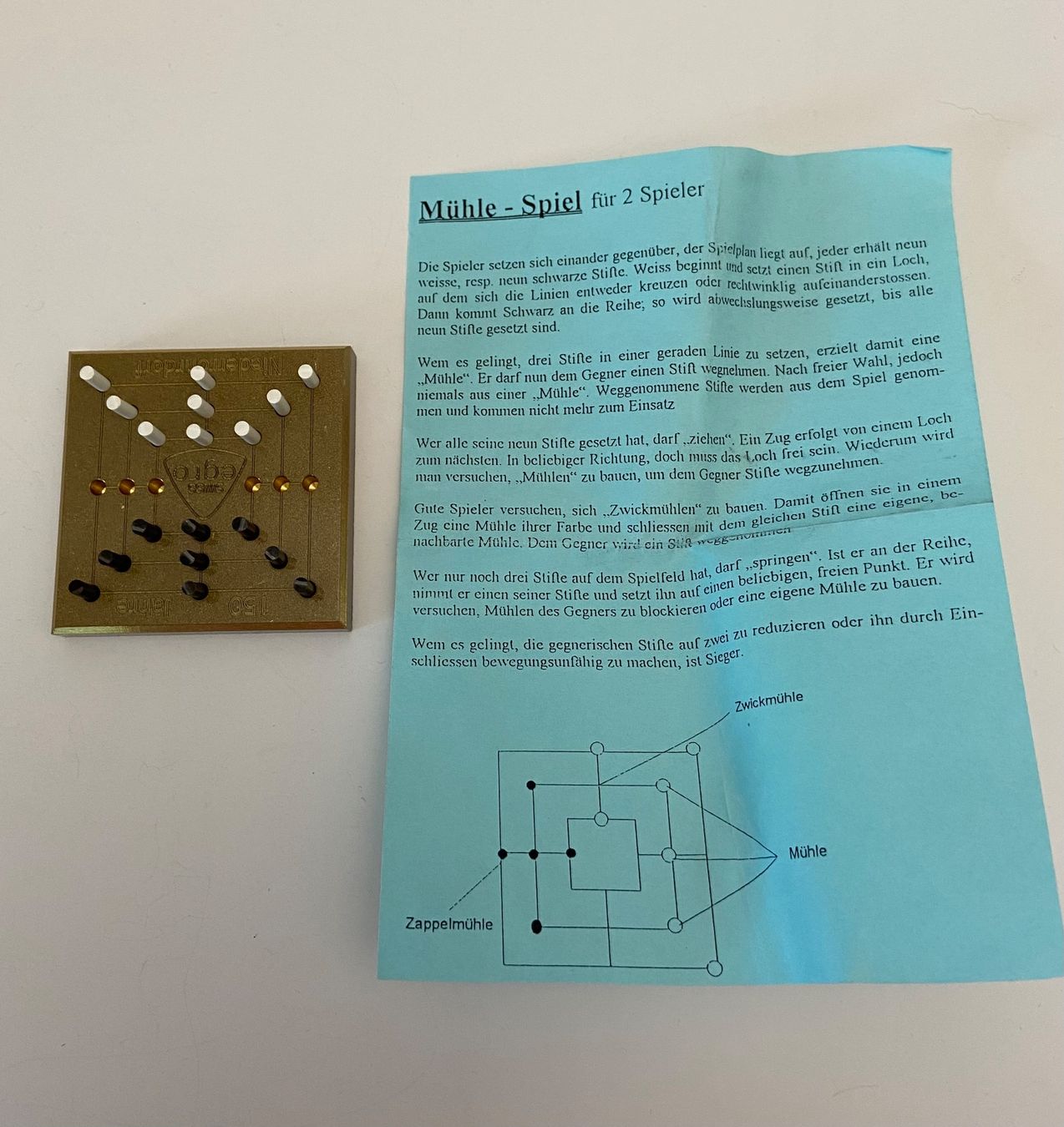 Giochi: Mini Mühle Spiel Messing mit Anleitung – Usato da Fislisbach venduto da chili2006 1