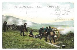 Militär - CH-Artillerie im Gefecht - Batterie - Kanone  1906