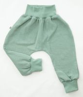 Pumphose aus Musselin mit Pastell Mint Grün Gr.74/80 NEU