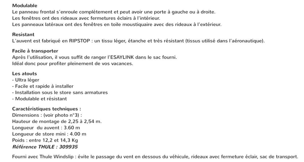 Thule Auvents & marquises: Auvent Thule – D'occasion à Torny-le-Grand par EricR 3