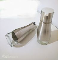 Öl / Essigspender Set, Edelstahl/Glas/Esstisch oder Küche