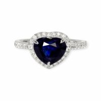 Saphir-Ring 14k Weissgold 3,04ct