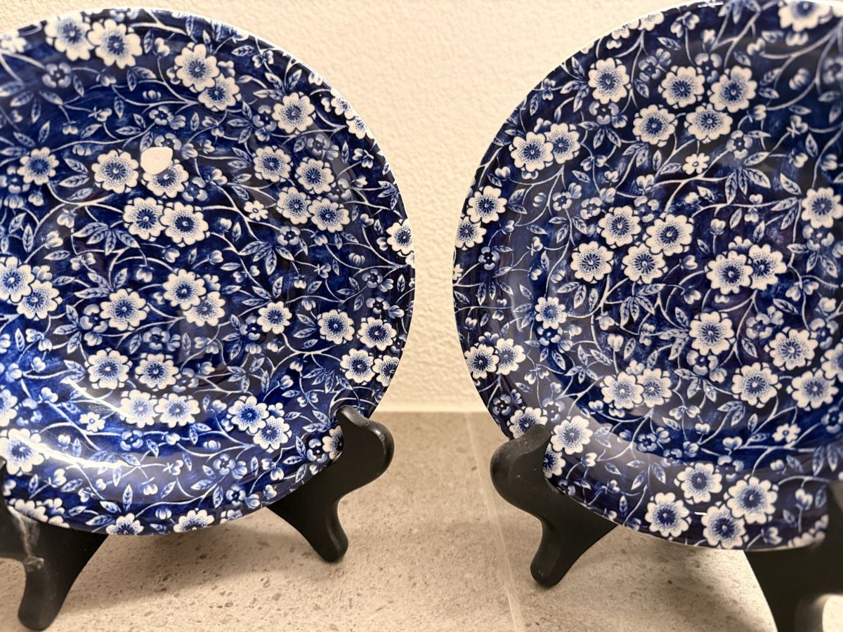 Piatti: Burleigh Ironstone Teller 2er Set Blau Weiss Sammlung – Usato da Staad SG venduto da Chirrari 1