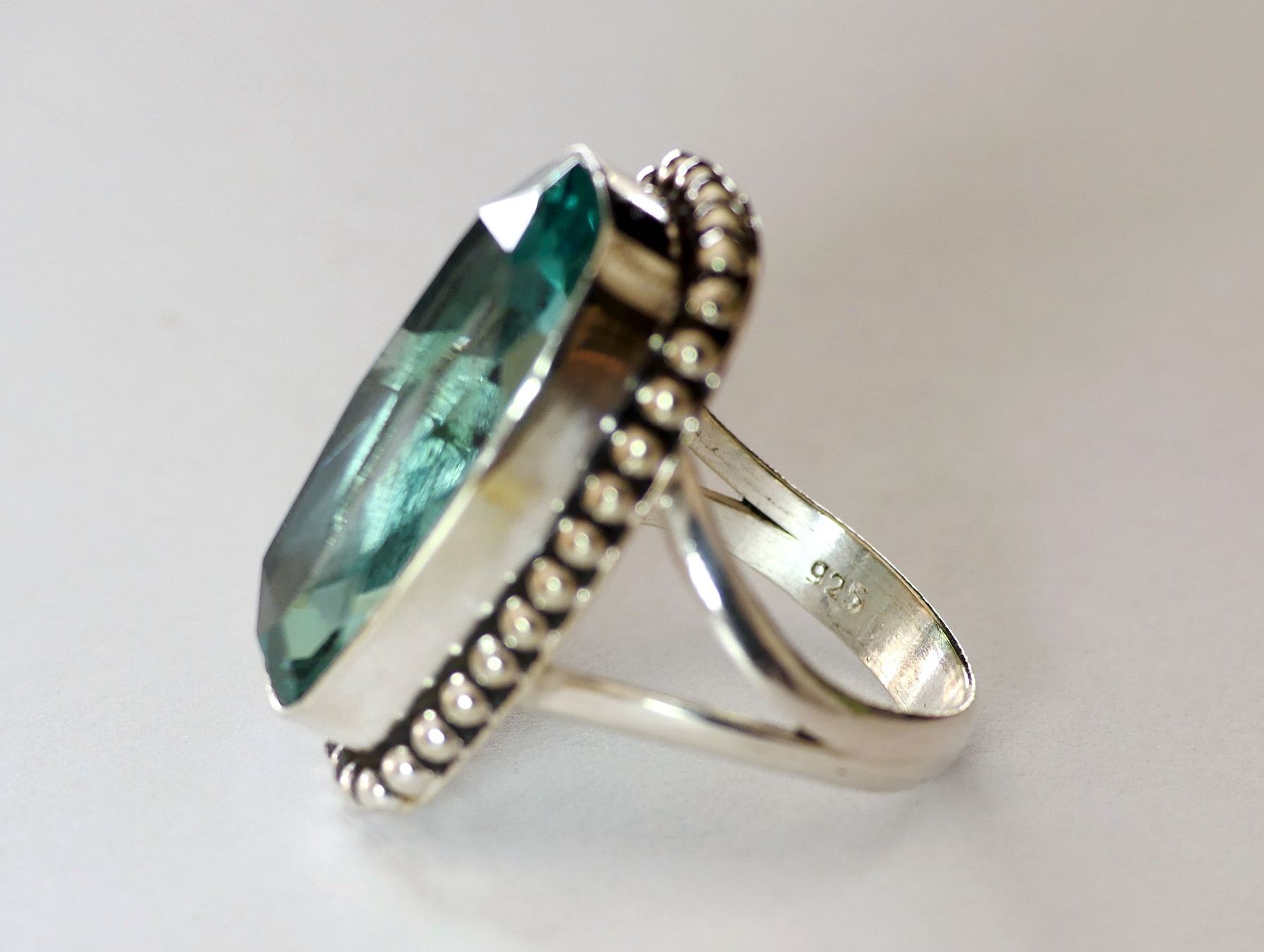 Anelli: Silberring 925 mit grünem Amethyst – Nuovo e nell'imballaggio originale da Matten b. Interlaken venduto da kero71 6