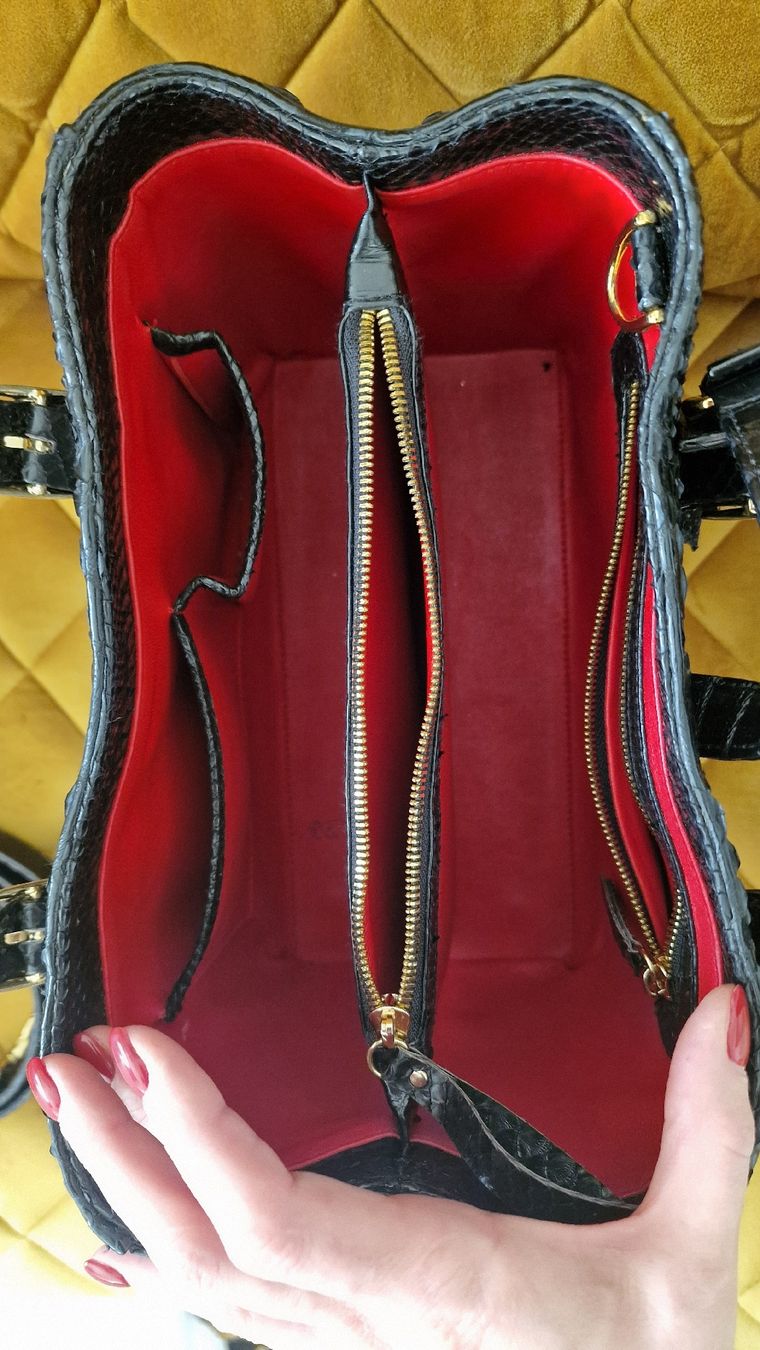 Taschen für Damen: Schlangenleder Handtasche GEUCO Python schwarz Gold neuwert – Gebraucht aus Mönchaltorf von nzhuravel 6