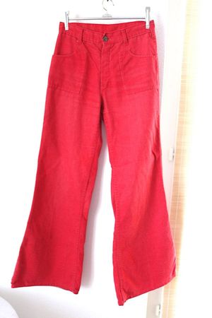 Vintage Schlag Hose, Jeans ähnlicher Stoff, S/M