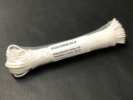 Wäscheleine weiss - mit Textilkern - 20 Meter / 3mm