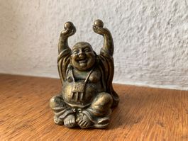 Vintage Lachender Buddha Figur Bronze höhe 7 cm