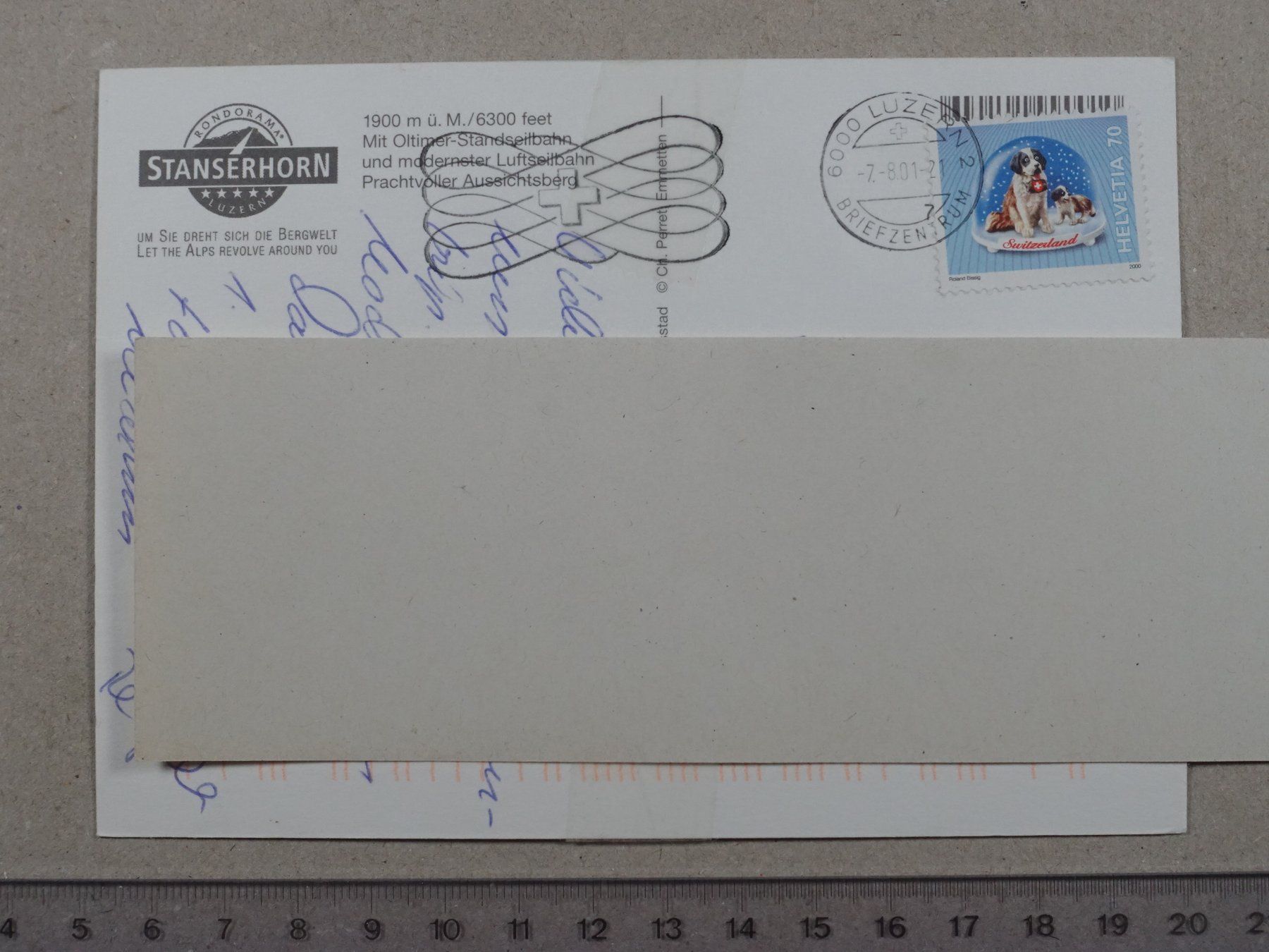 Cartoline postali: Stanserhorn, 2001, Stans – Usato da Lenzburg venduto da fh1 1