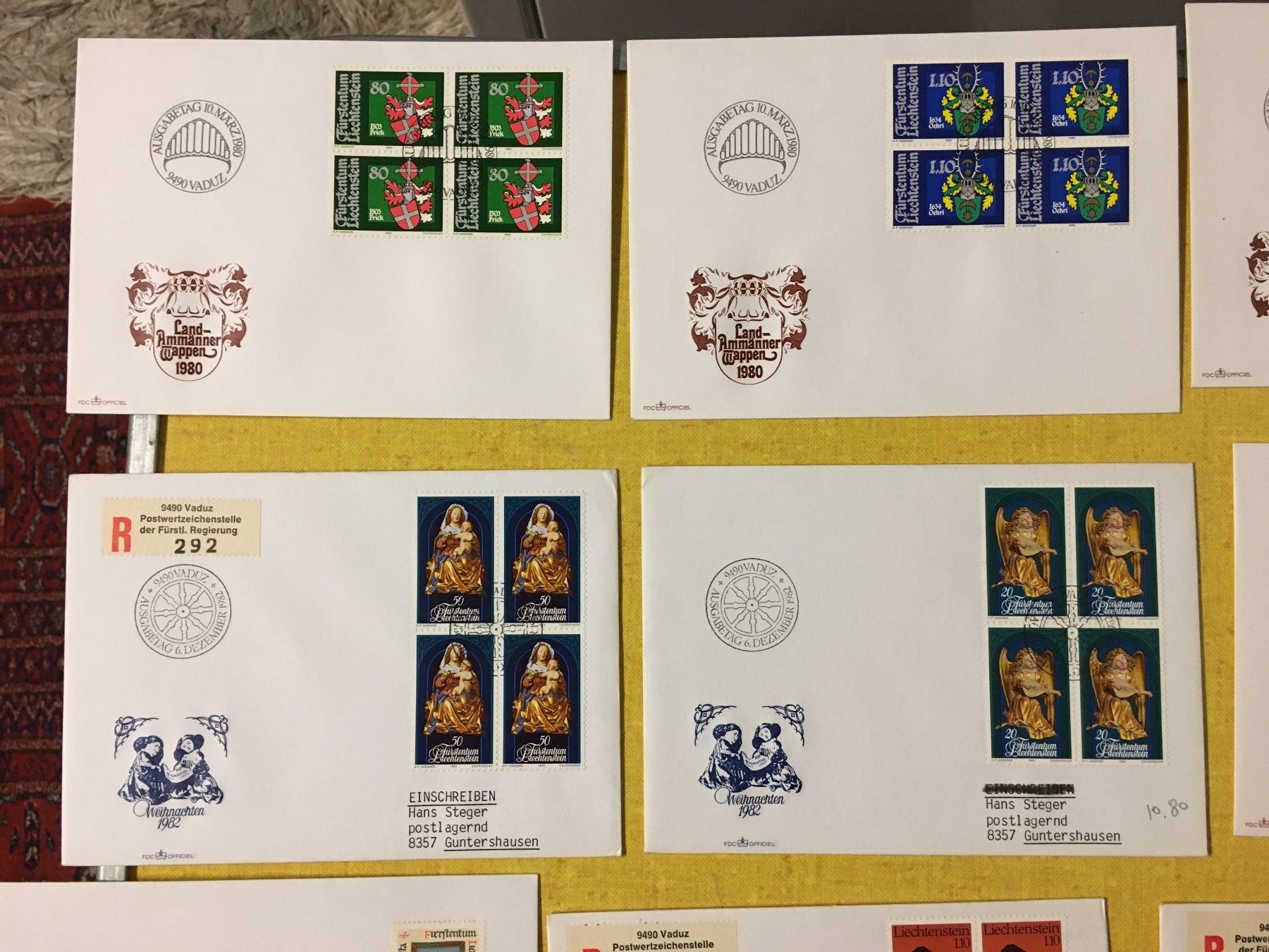 Tutti i francobolli: Lot Lichtenstein  FDC Briefe 23 Stück – Usato da Lanzenhäusern venduto da vic63 1