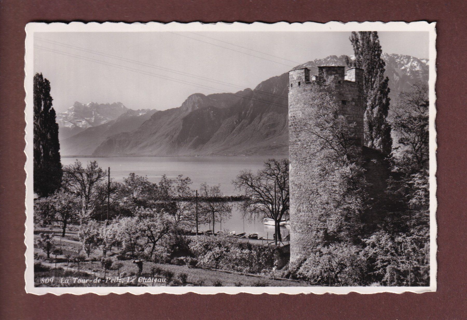 Cartoline postali: La TOUR-DE-PEILZ - Le Château - 1948 – Usato da Pully venduto da nicecards-shop