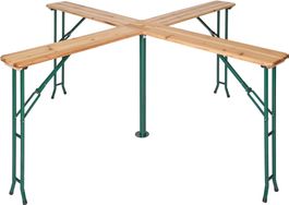 Festzeltgarnitur 4er-Set klappbar Holz Stahl neu