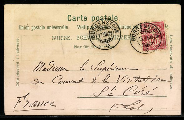 Cartoline postali: Litho Vitznau, Teilansicht mit Kirche, S – Usato da Berlin venduto da bartko-reher 1