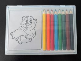 Malset mit Buntstiften und Malvorlage
