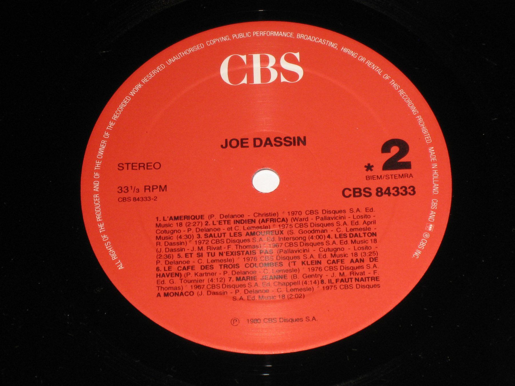 Vinyles: LP - JOE DASSIN – D'occasion à Steckborn par Quo7 2