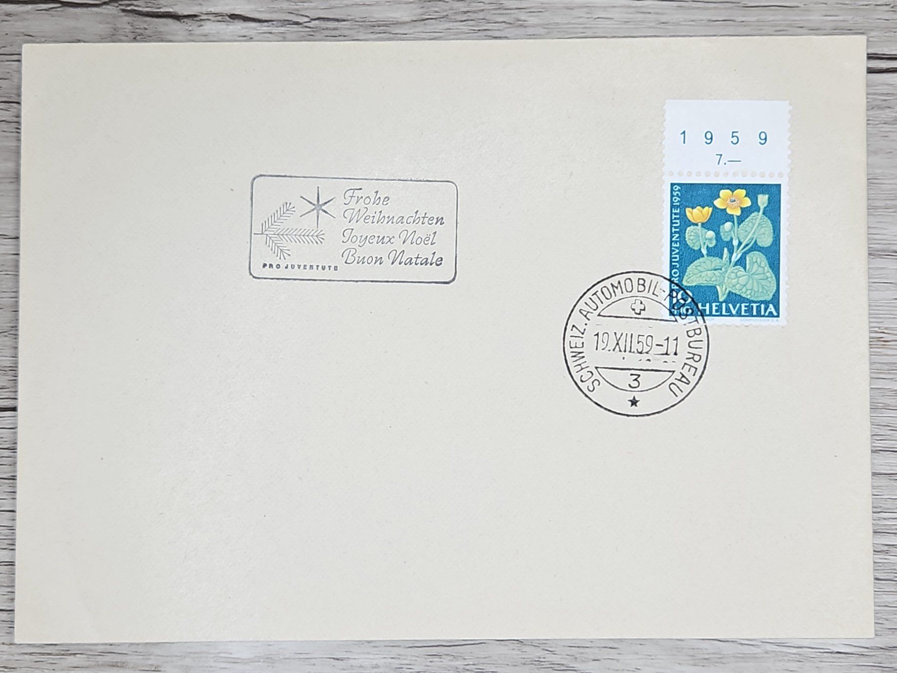 Tutti i francobolli: CL02 Enveloppe + Timbre Suisse 1959 – Usato da Cousset venduto da Patrick_Collections