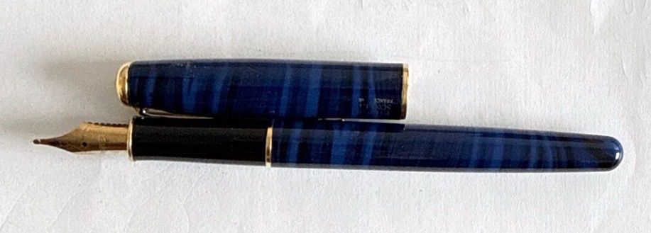 Parker Altro in Scrittura & Disegno: Stylo plume PARKER bleu rayé doré avec boîte – Usato da Fleurier venduto da jea_j77g 2