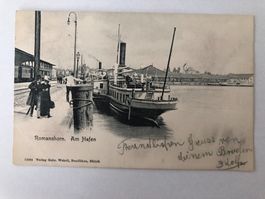 Romanshorn - Am Hafen  (Dampfschiff) 1907  Detailkarte